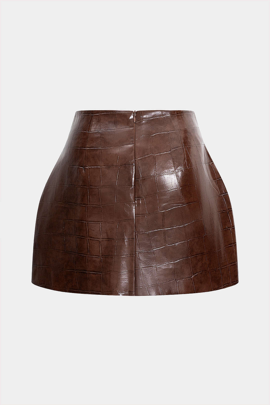Texture Faux Leather Skirt - Flockneti