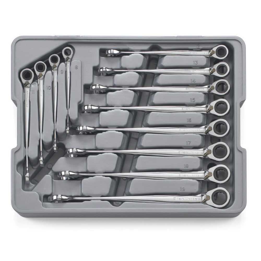 GEARWRENCH 12 Pc XL X-Beam Metric Reversible Combination Ratcheting Wrench Set - Flockneti