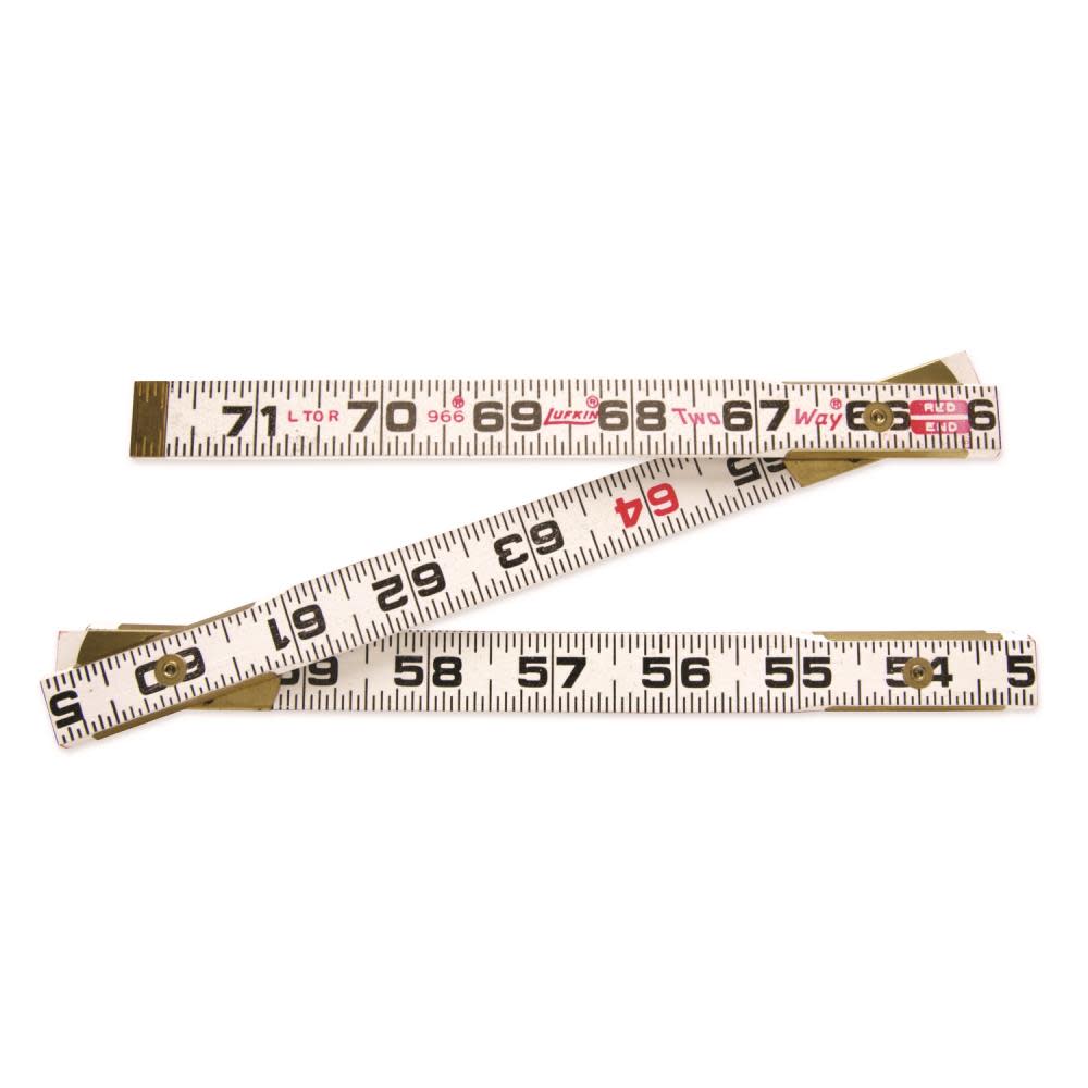 Crescent Lufkin Folding Wood Rule Two-Way 6 Ft. Red End - Flockneti