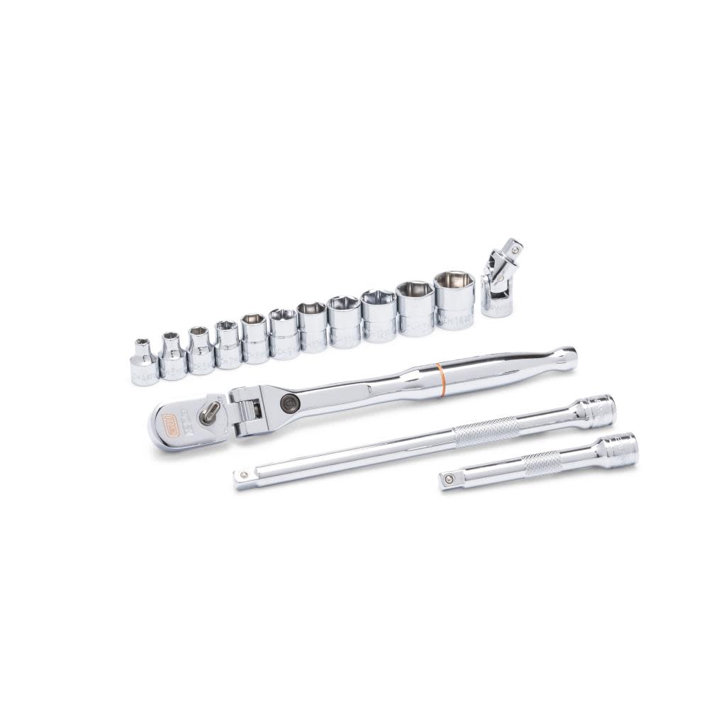 GEARWRENCH Mechanics Metric Tool Set 1/4″ Drive 15pc - Flockneti