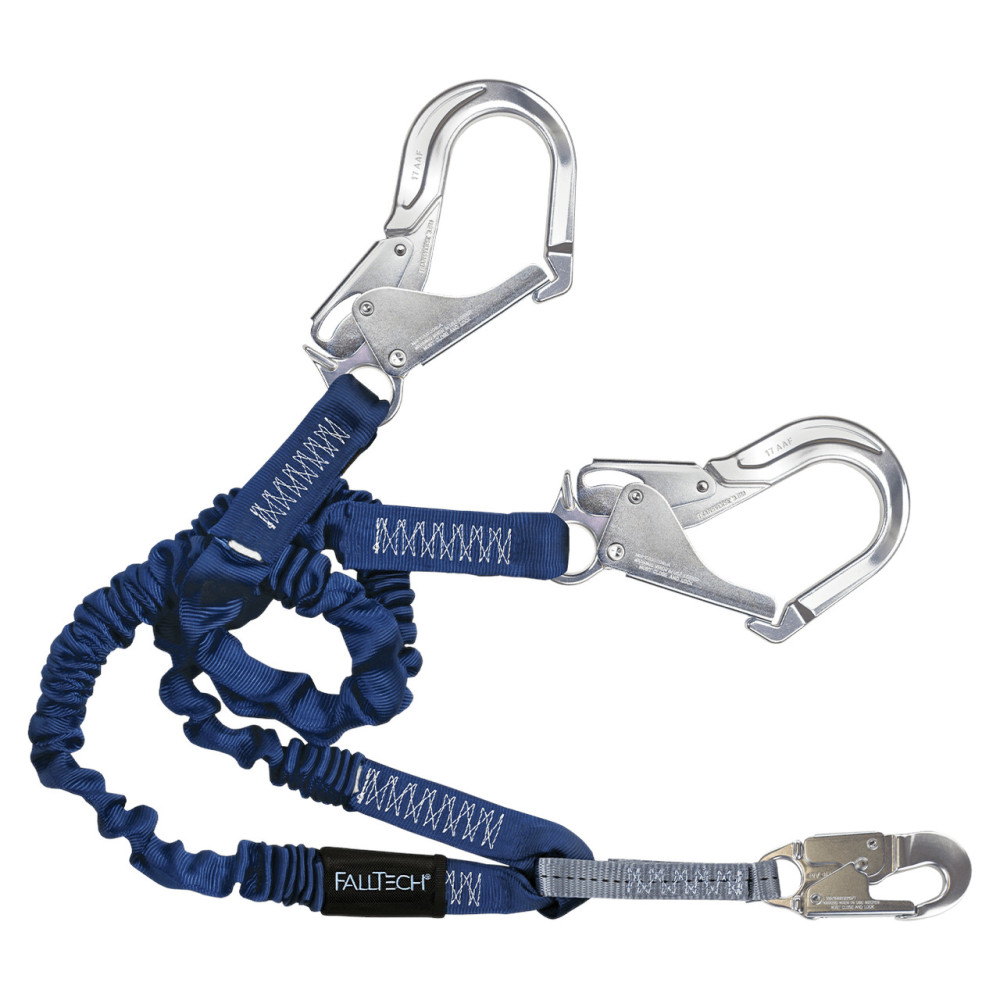 Falltech ElasTech 4.5-6′ Double-Leg Shock Absorbing Lanyard - Flockneti