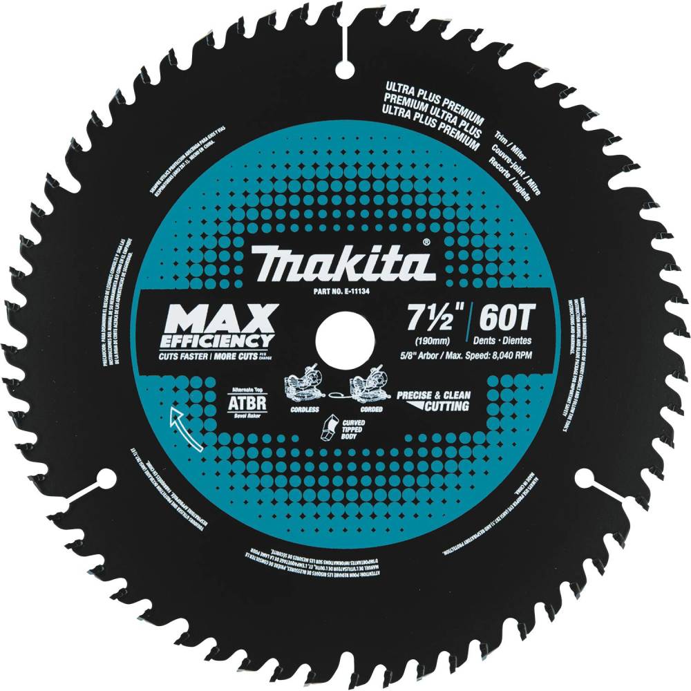 Makita Miter Saw Blade 7 1/2″ 60T Carbide Tipped Max Efficiency - Flockneti