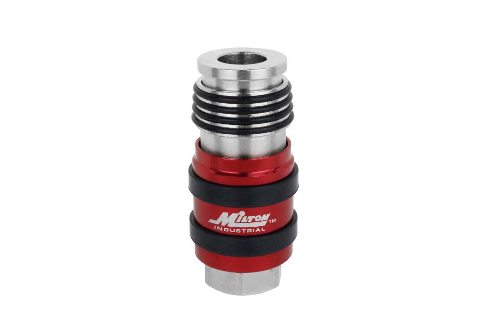 Milton 2 In ONE Universal Safety Exhaust Coupler  3/8″ FNPT x 3/8″ Body Flow - Flockneti