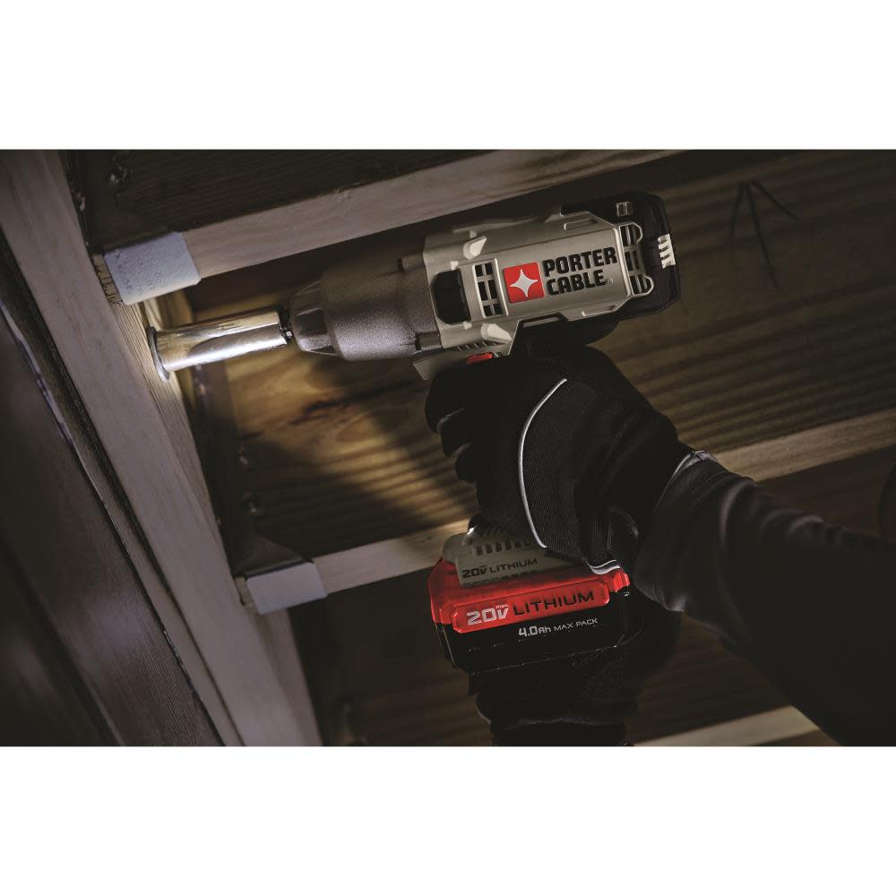 Porter Cable 20V 1/2-in Drive Cordless Impact Wrench with Battery Kit - Flockneti