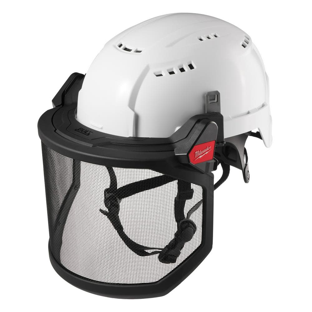Milwaukee BOLT Full Face Shield Metal Mesh Compatible with Safety Helmets & Hard Hats - Flockneti