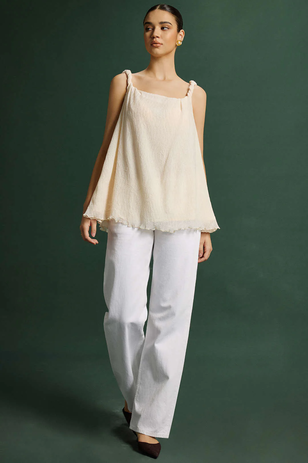 Twist Knot Irregular Hem Cami Top - Flockneti