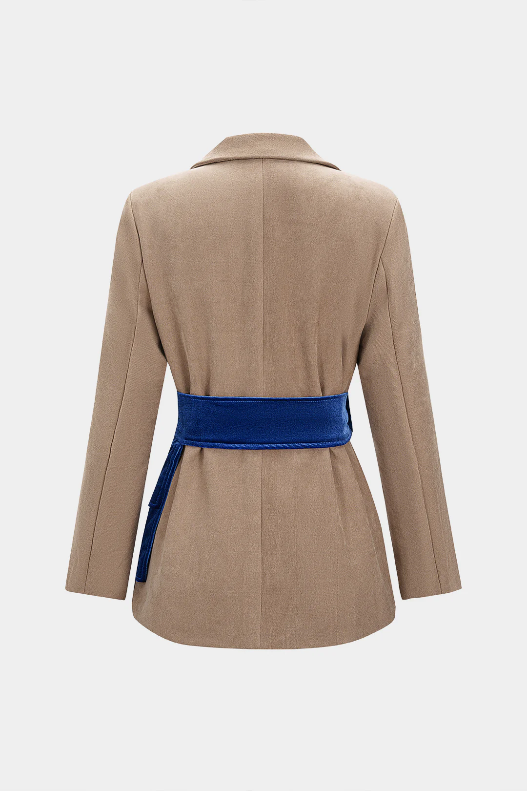Contrast Belted Blazer - Flockneti