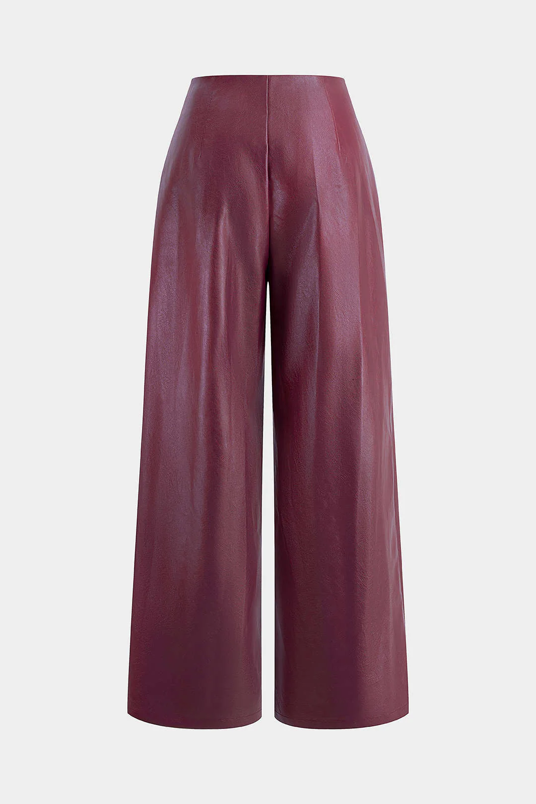 Faux Leather Zipper Straight Pants - Flockneti