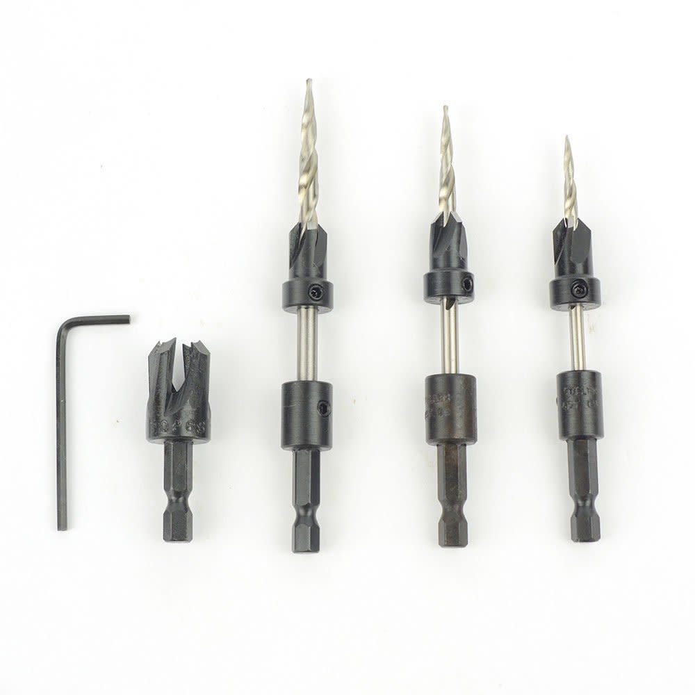 WL Fuller Countersink with Matching Quick Change HSS Taper Point Drill Bit Set - Flockneti