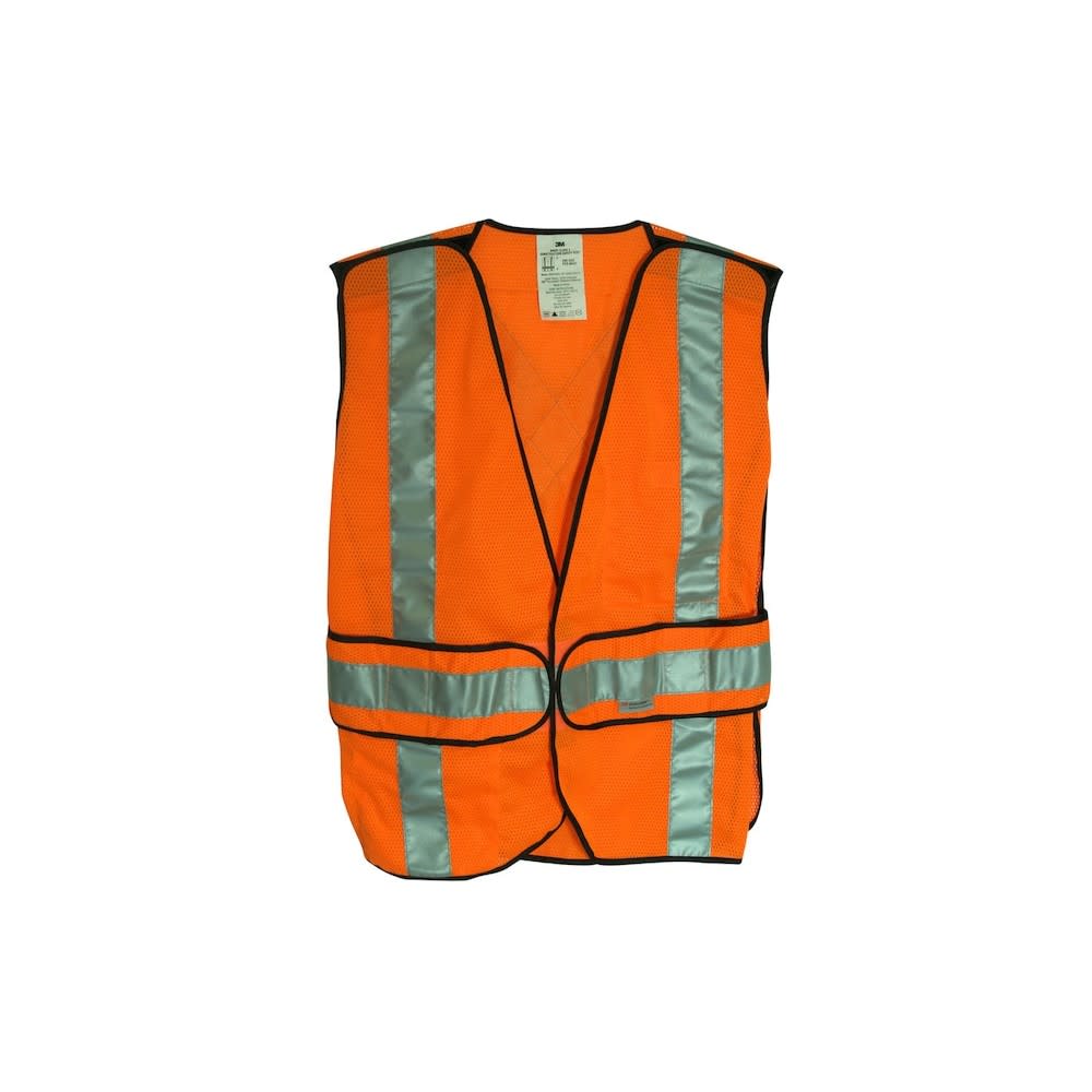 3M Scotchlite Fluorescent Orange Hi Vis Reflective Safety Vest - Flockneti