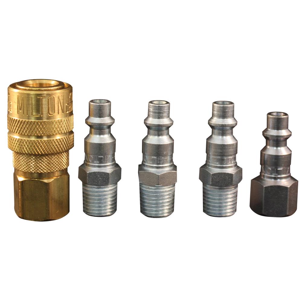 Milton (S-211) 1/4″ NPT M-Style Coupler and Plug Kit (5-Piece) - Flockneti