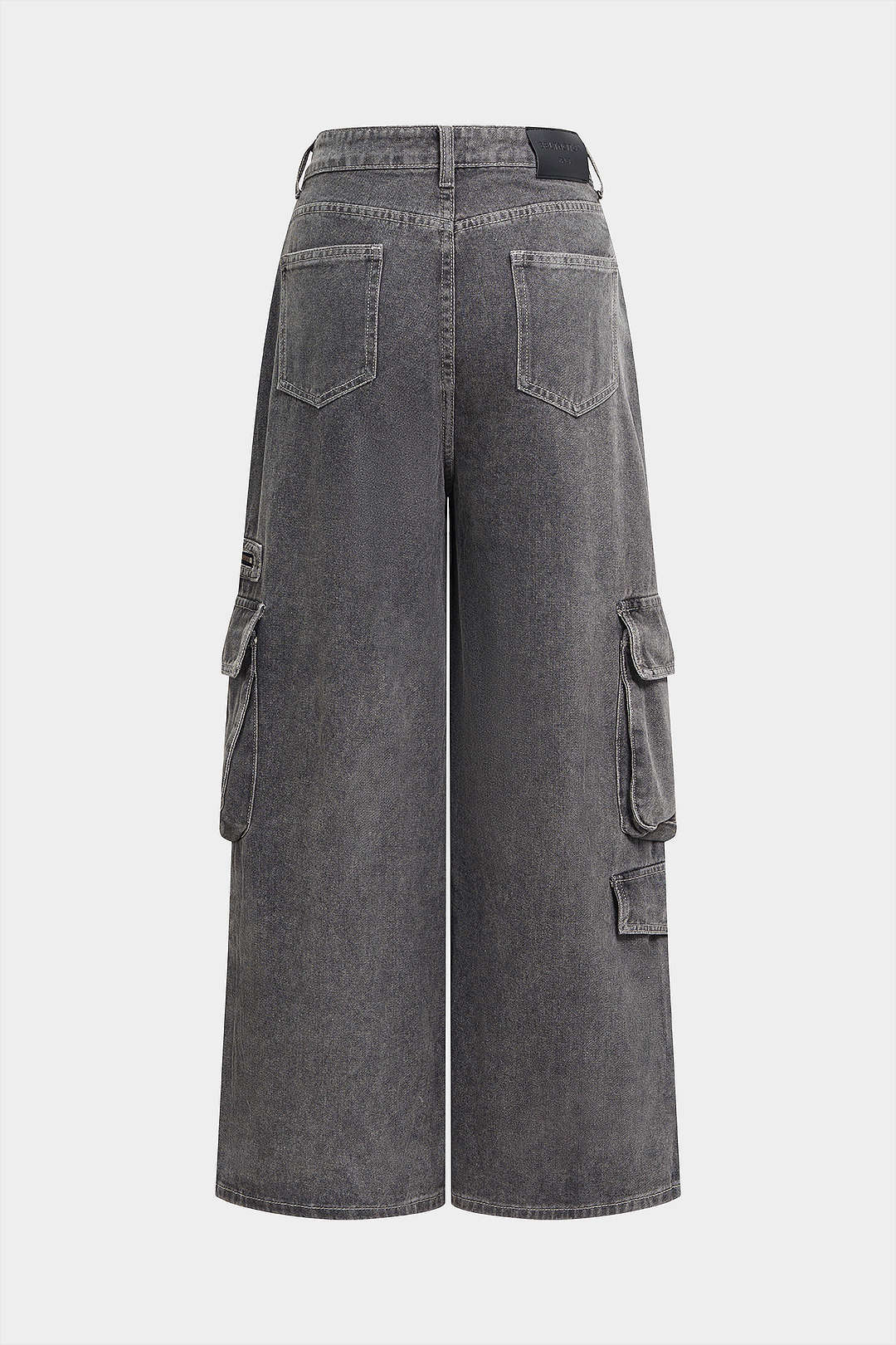 Denim Ripped Pocket Straight Leg Jeans - Flockneti