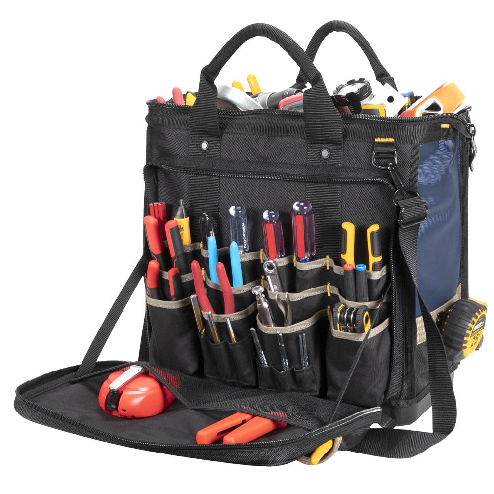 CLC Technician Tool Bag Molded Base Multi Compartment 17″ - Flockneti