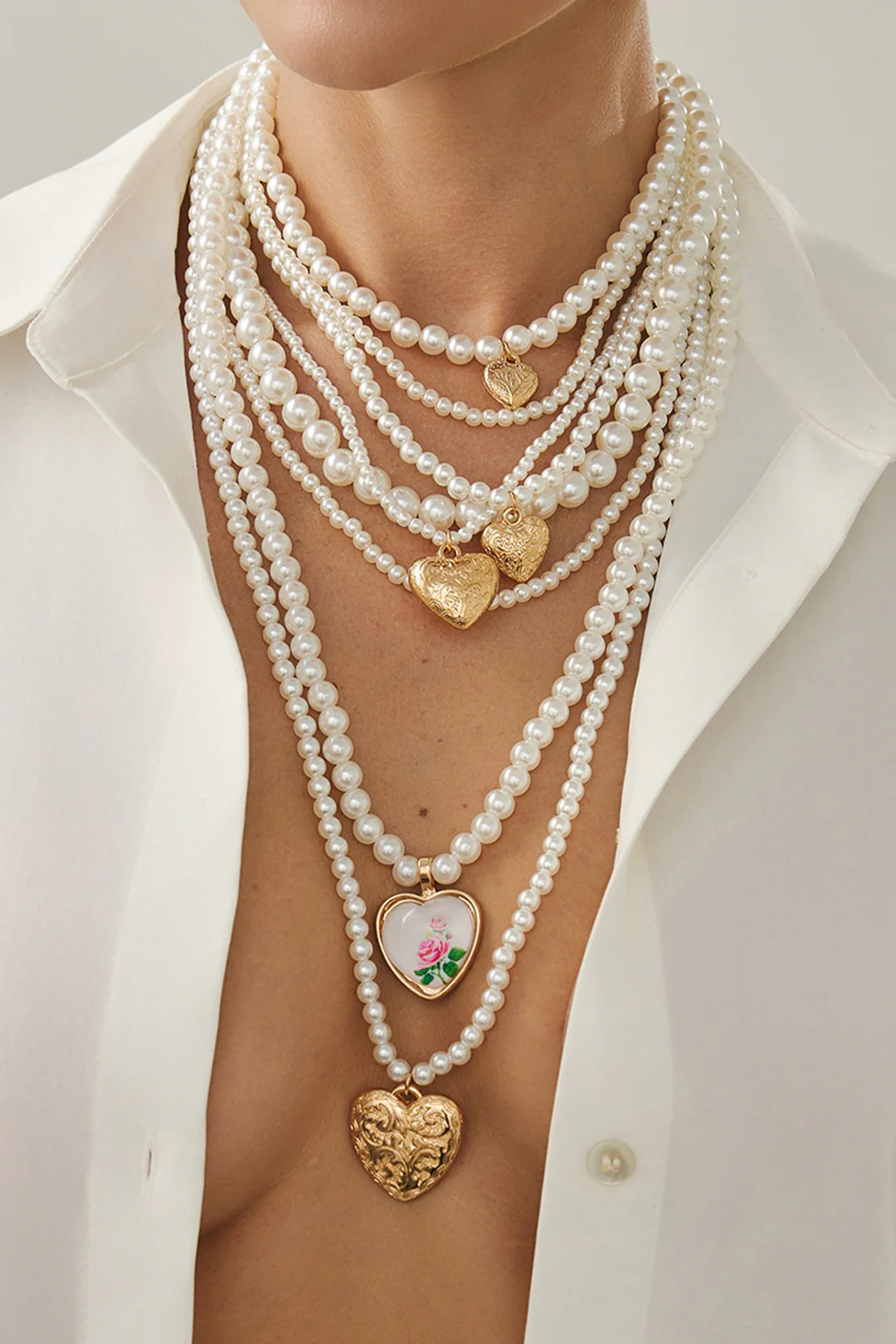 Pearl Heart Pendant Necklace - Flockneti
