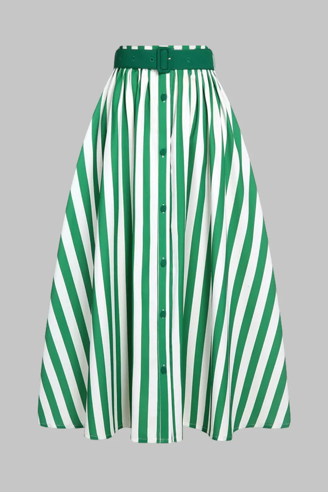 Striped Belted Skirt - Flockneti