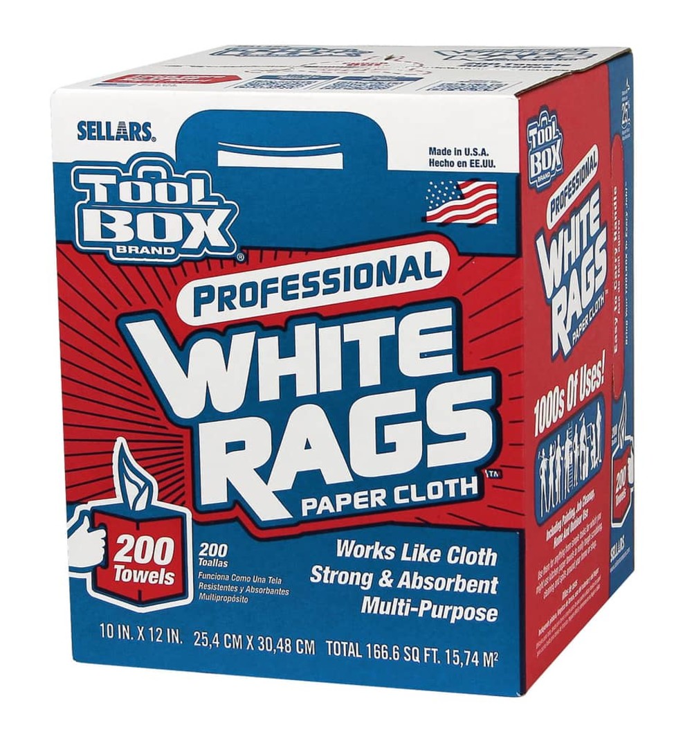Sellars White Shop Rags (200ct) - Flockneti