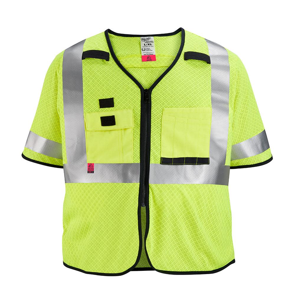 Milwaukee High Vis Safety Vest Yellow Class 3 Mesh AR/FR Cat 1 S/M - Flockneti