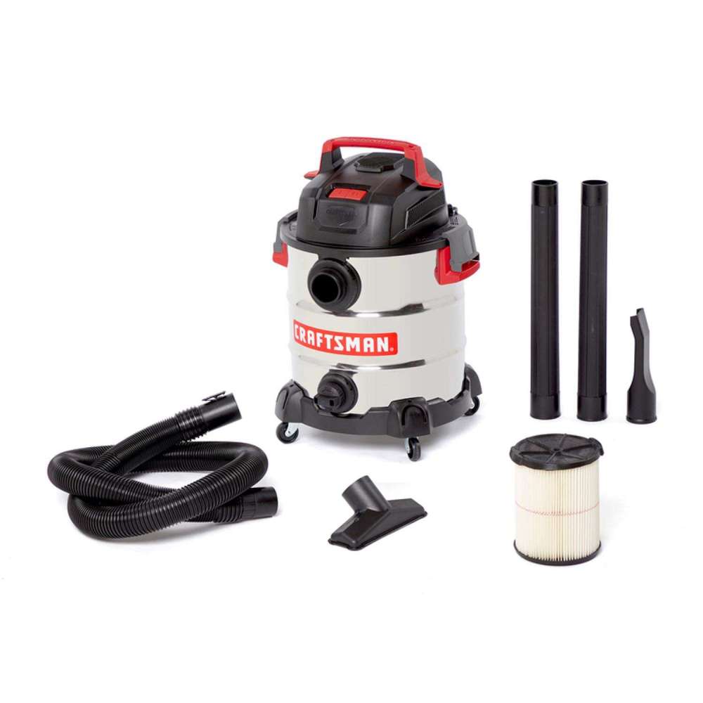 Craftsman Wet/Dry Vacuum 10 Gallon 120V 6HP Peak Stainless Steel - Flockneti