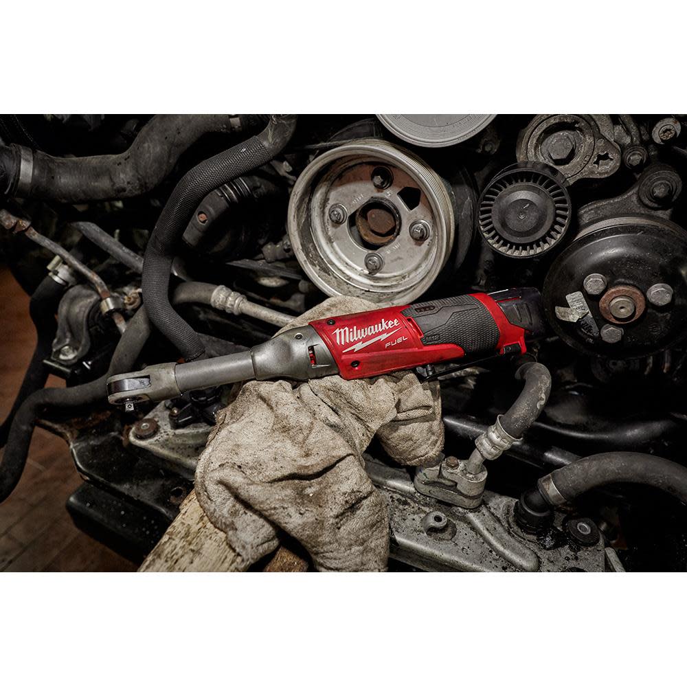 Milwaukee M12 FUEL 1/4 in. Extended Reach Ratchet Reconditioned - Flockneti