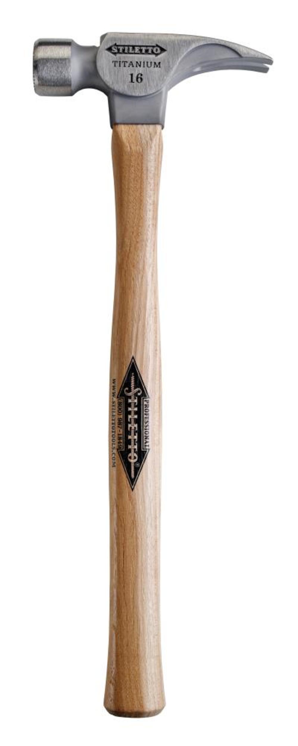 Stiletto 16oz Musclehead Ti Smooth Face Hammer with 18In Straight Hickory Handle - Flockneti