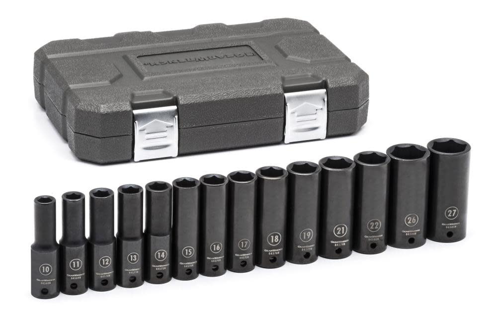 GEARWRENCH Impact Socket Set 14 pc. 1/2 In. Drive 6 Point Metric Deep - Flockneti