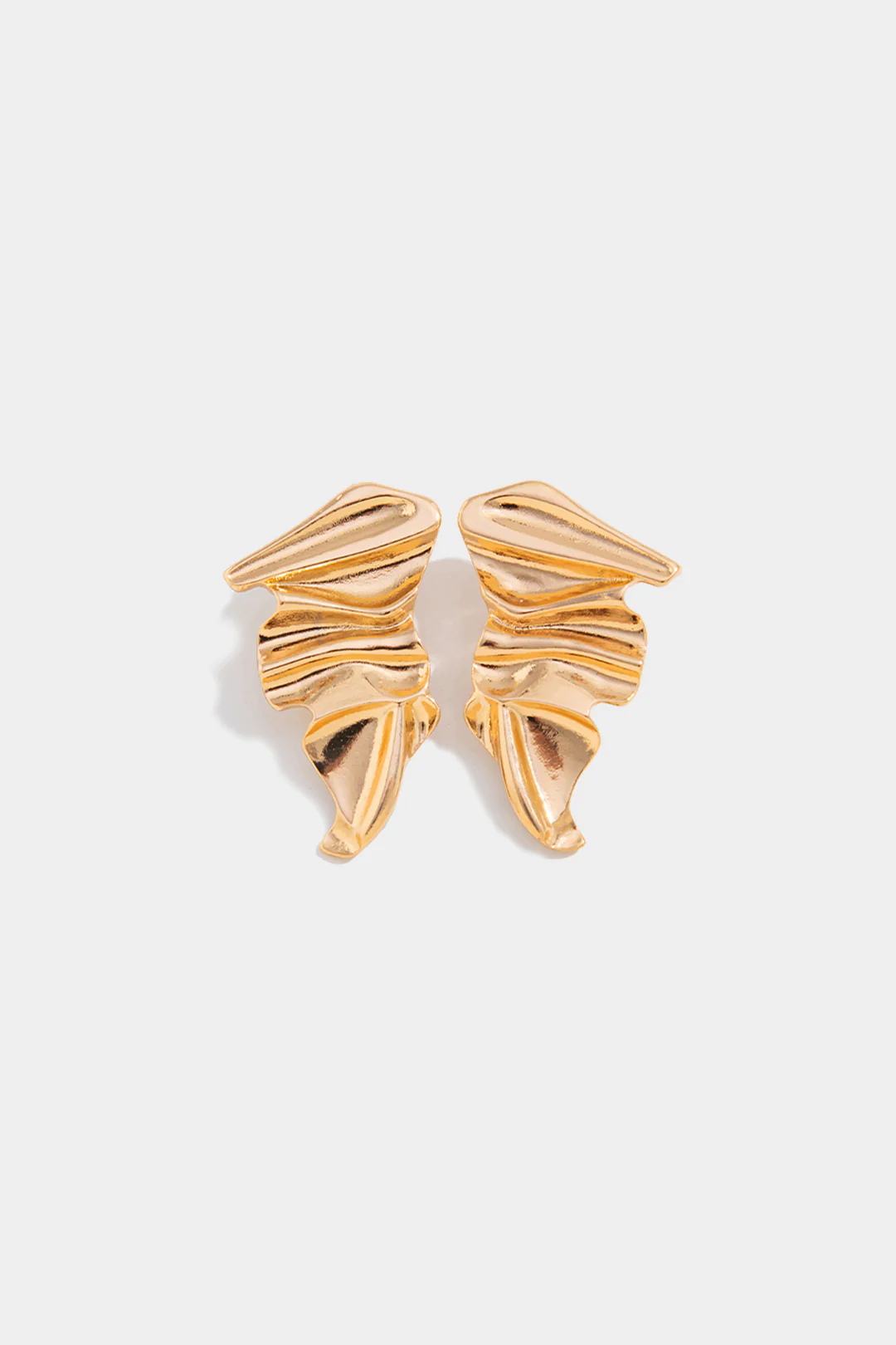 Alloy Irregular Pleated Earrings - Flockneti