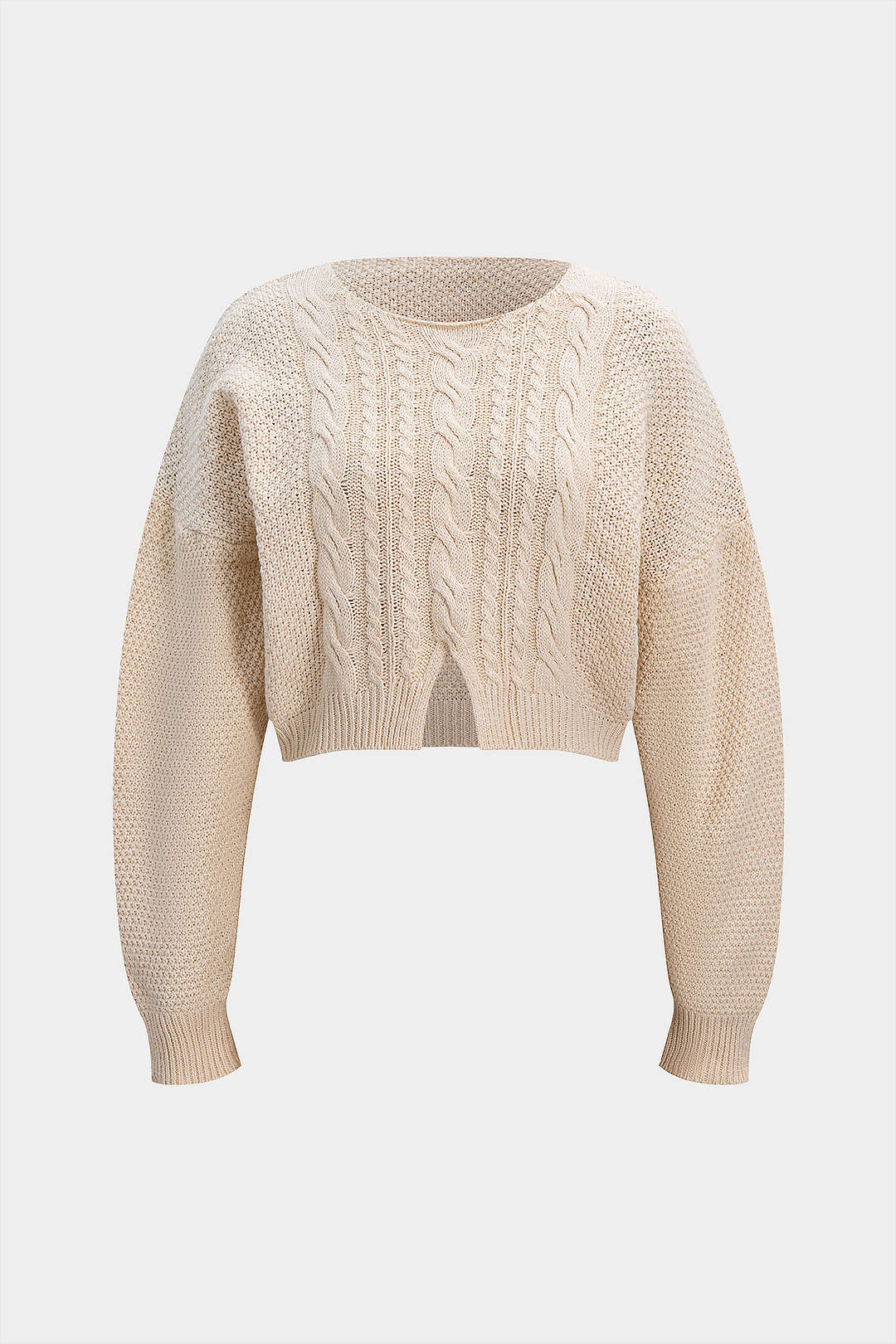 Cable Knit Long-Sleeve Top - Flockneti