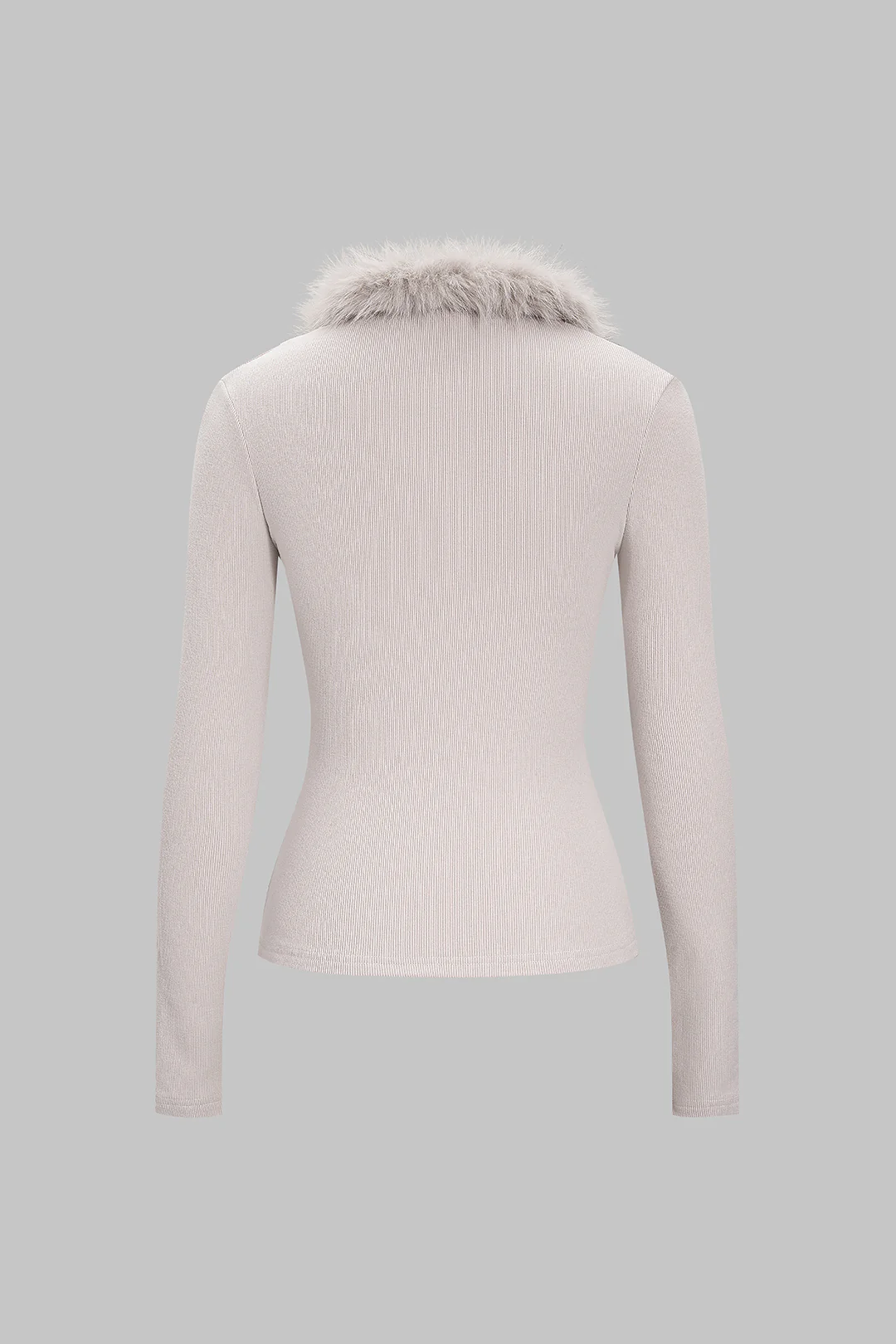 Faux Fur Patchwork Long-Sleeve Top - Flockneti