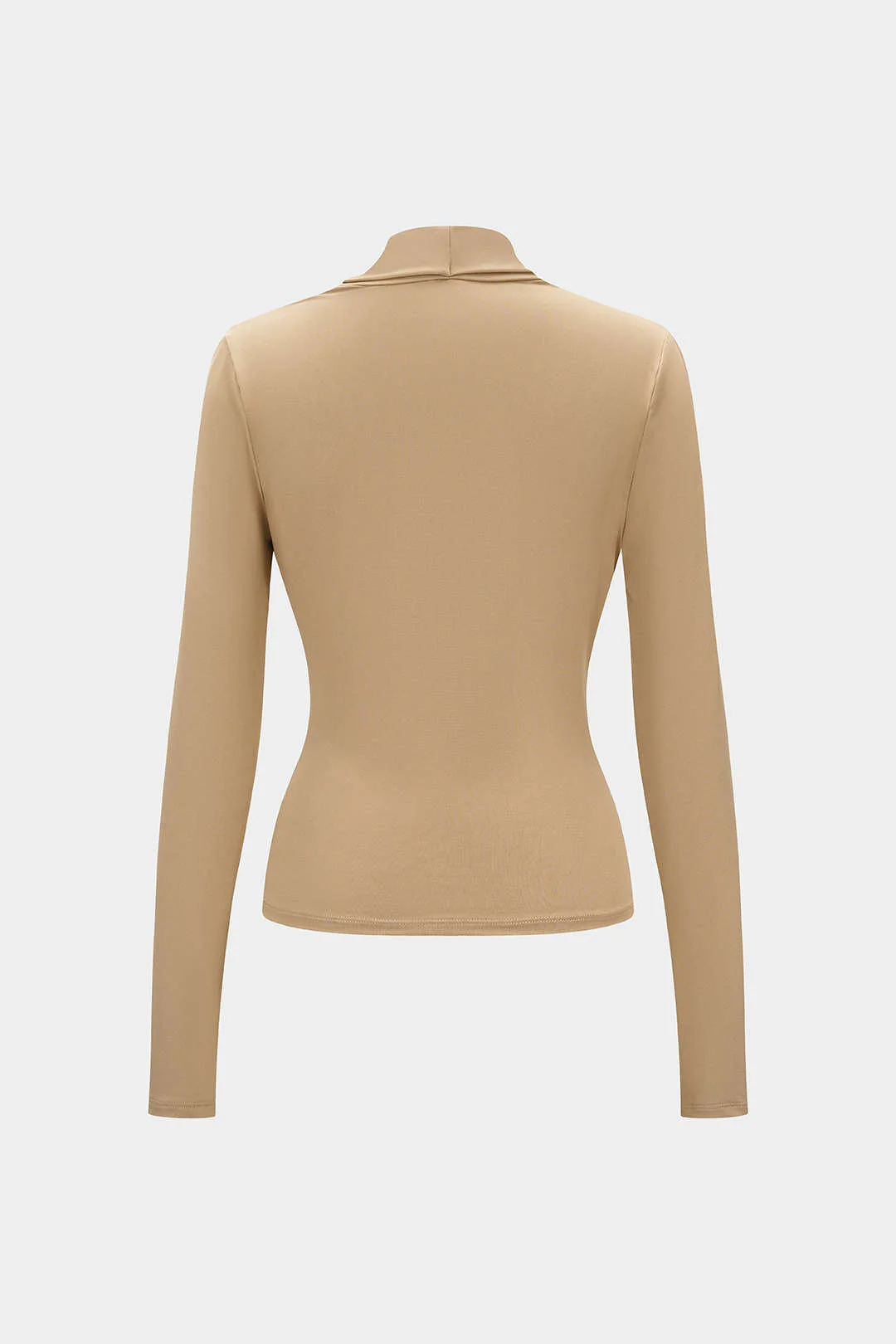 Ruched Draped Cowl Neck Long-Sleeve Top - Flockneti