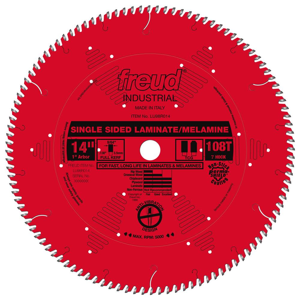 Freud 14 In. x 108T Single Sided Laminate/Melamine Blade - Flockneti