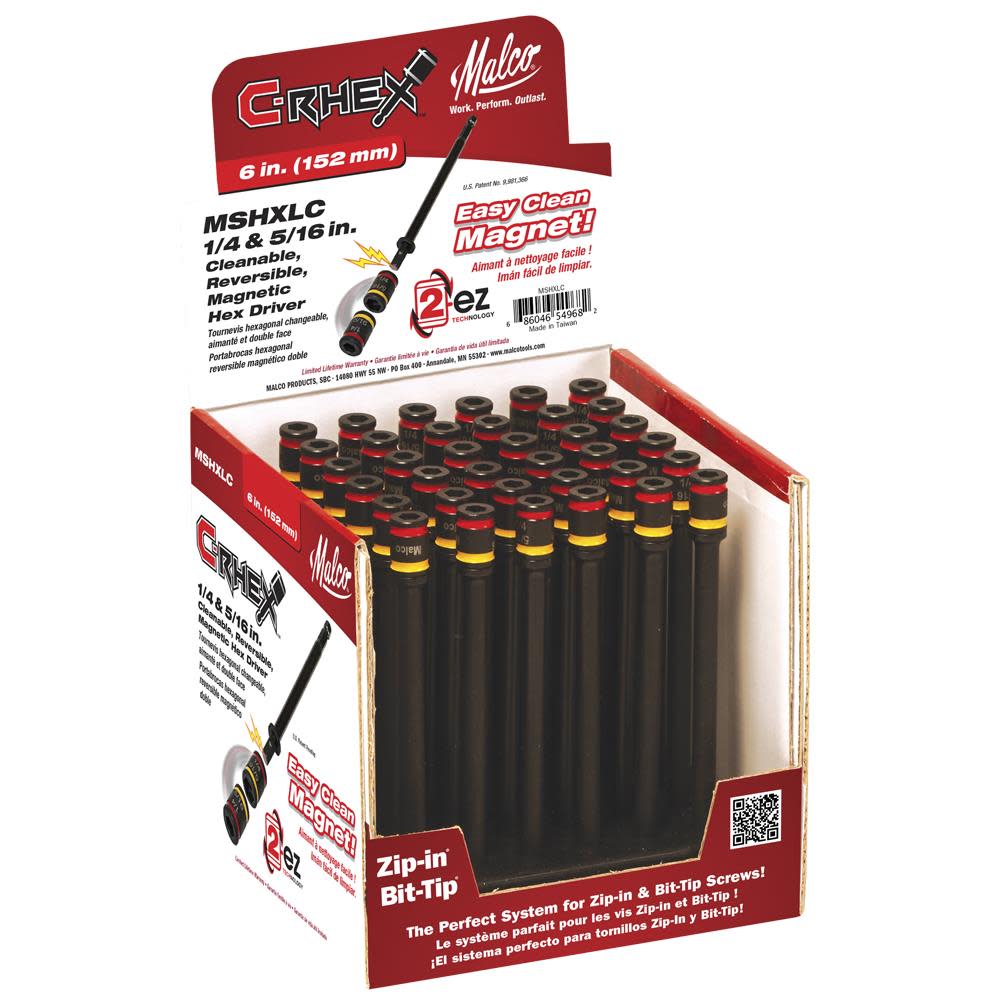 Malco Products 6″ Cleanable Reversible Hex Chuck Driver - Flockneti
