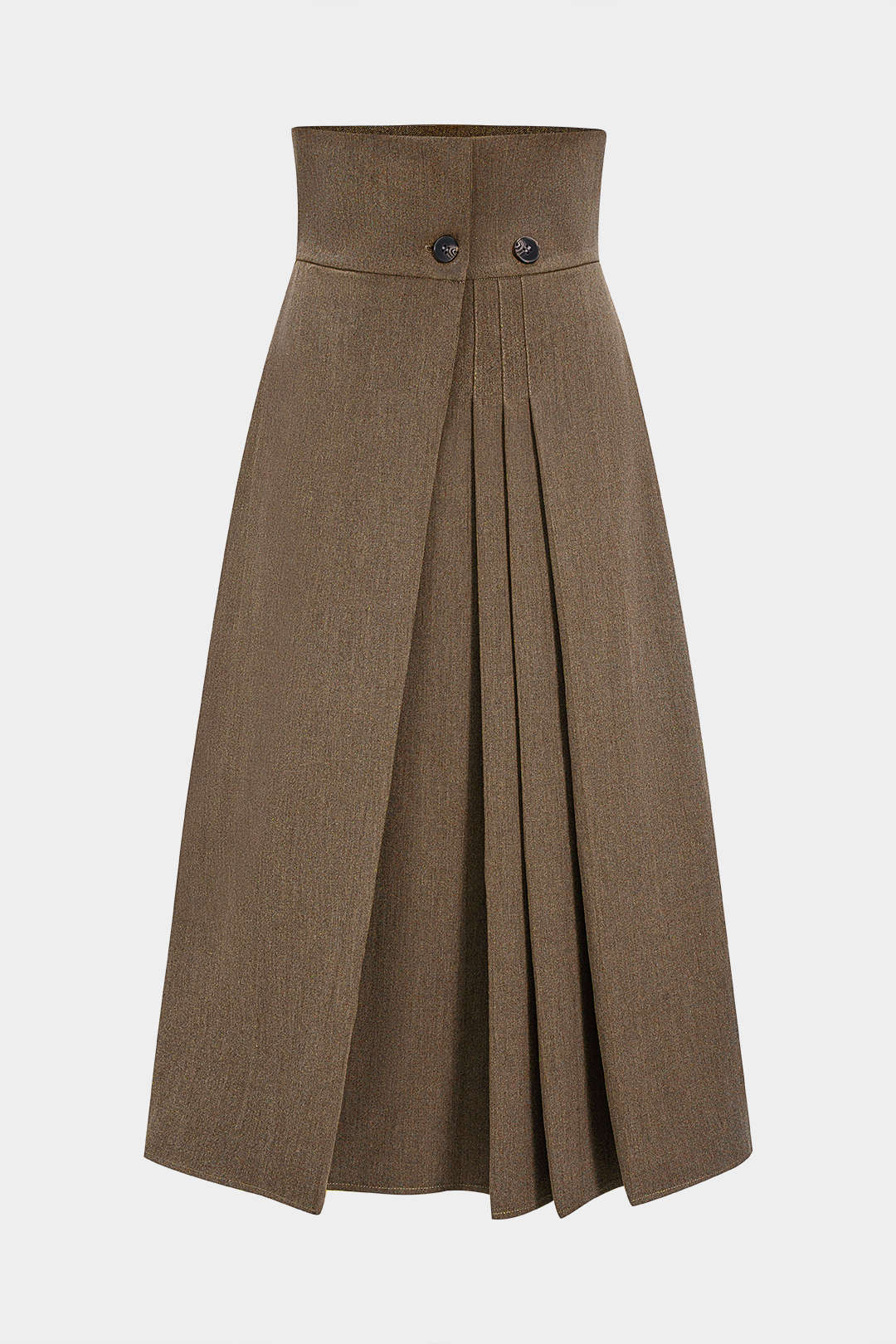 Pleated High Waist Asymmetrical Skirt - Flockneti