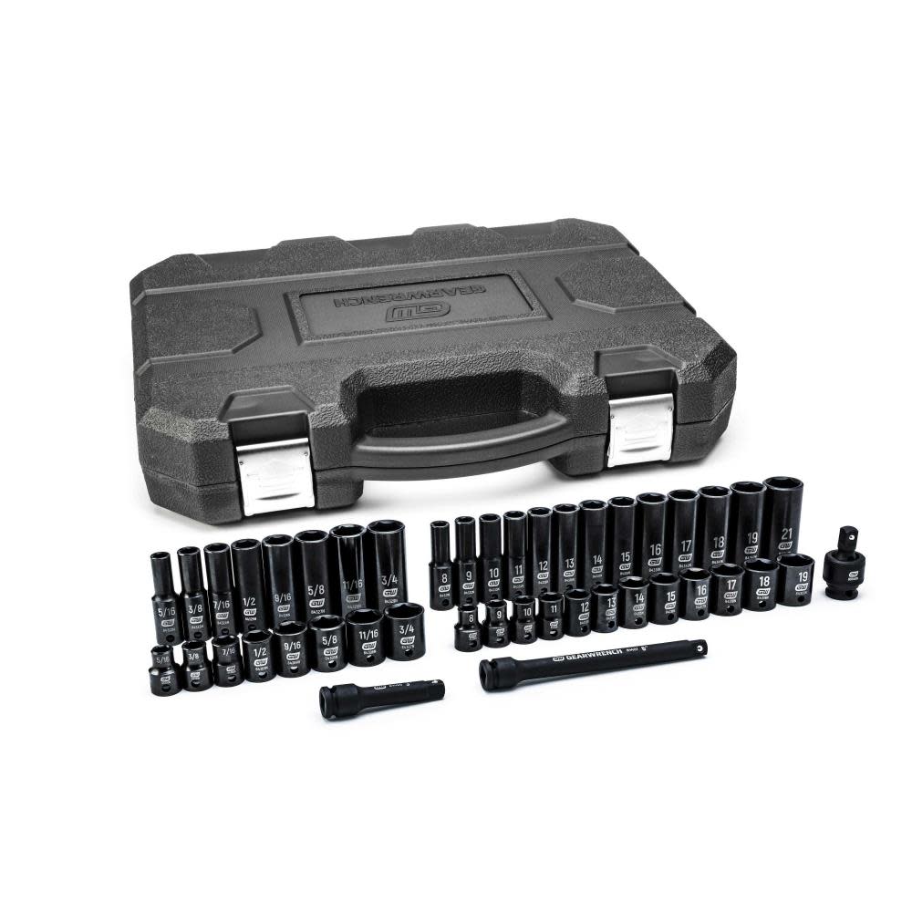 GEARWRENCH 44 Pc 3/8″ Drive 6 Point Standard & Deep Impact SAE/Metric Socket Set - Flockneti