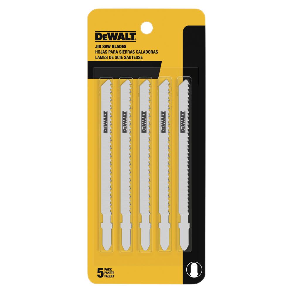 DEWALT 6TPI Fast Clean Wood Cutting Jig Saw Blade (5pk) - Flockneti