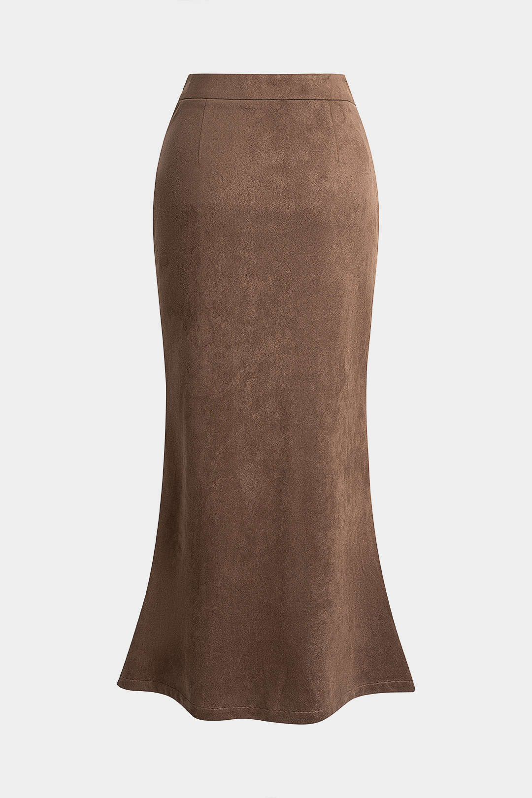 Suede Patchwork Plaid Print High Waist Skirt - Flockneti