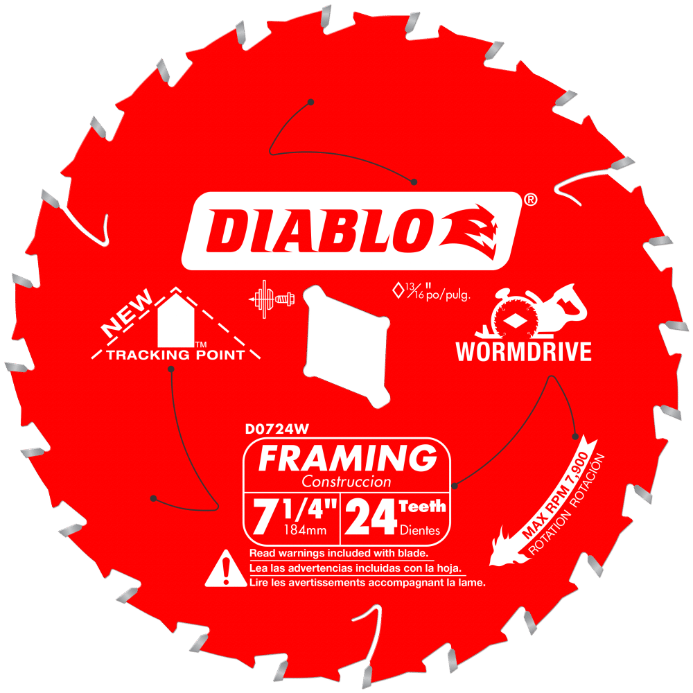 Diablo Tools Wormdrive Framing Saw Blade 7-1/4″ 24Tooth - Flockneti