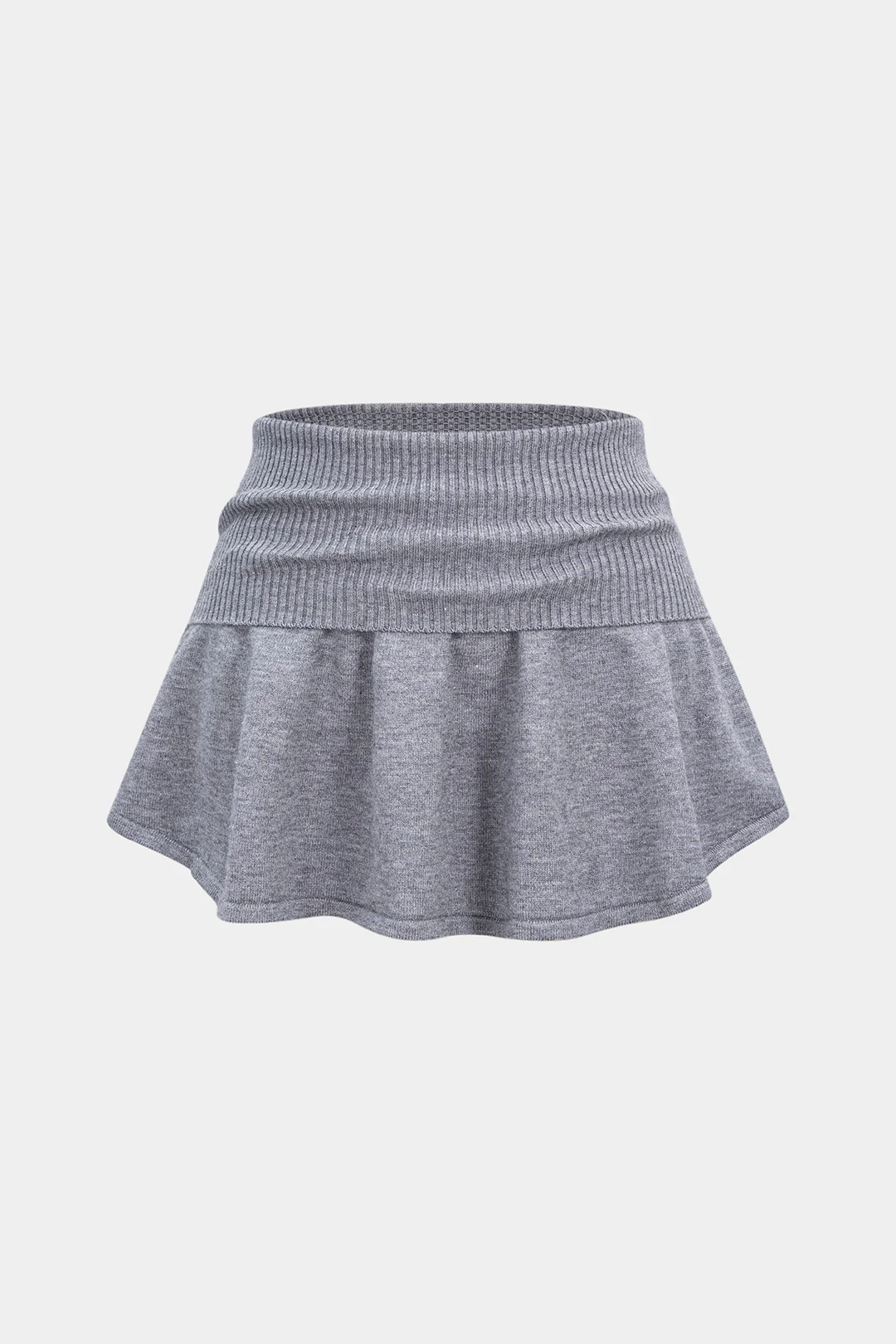 Knit Irregular Hem Mini Skirt - Flockneti