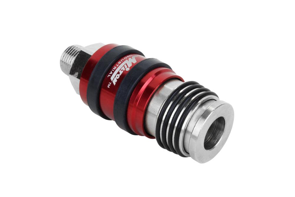 Milton 2 In ONE Universal Safety Exhaust Coupler  3/8″ MNPT x 3/8″ Body Flow - Flockneti