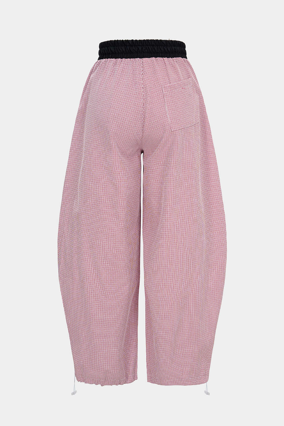 Contrast Plaid Print Wide Leg Pants - Flockneti