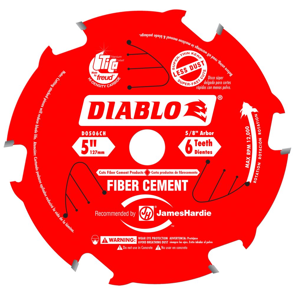 Diablo Tools 5″x 6 Tooth Carbide Fiber Cement HardiBlade - Flockneti