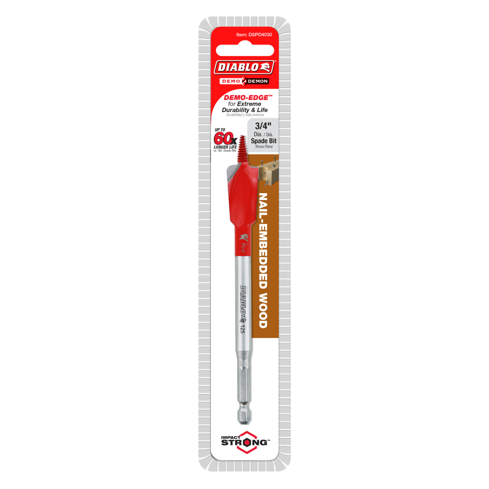 Diablo Tools 3/4″ x 6″ Demo Demon Spade Bit for Nail Embedded Wood - Flockneti