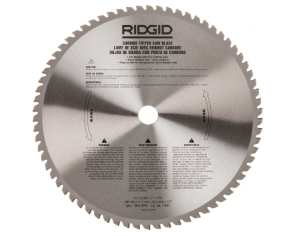 Ridgid Saw Blade 12″ for Steel and Stainless Steel - Flockneti