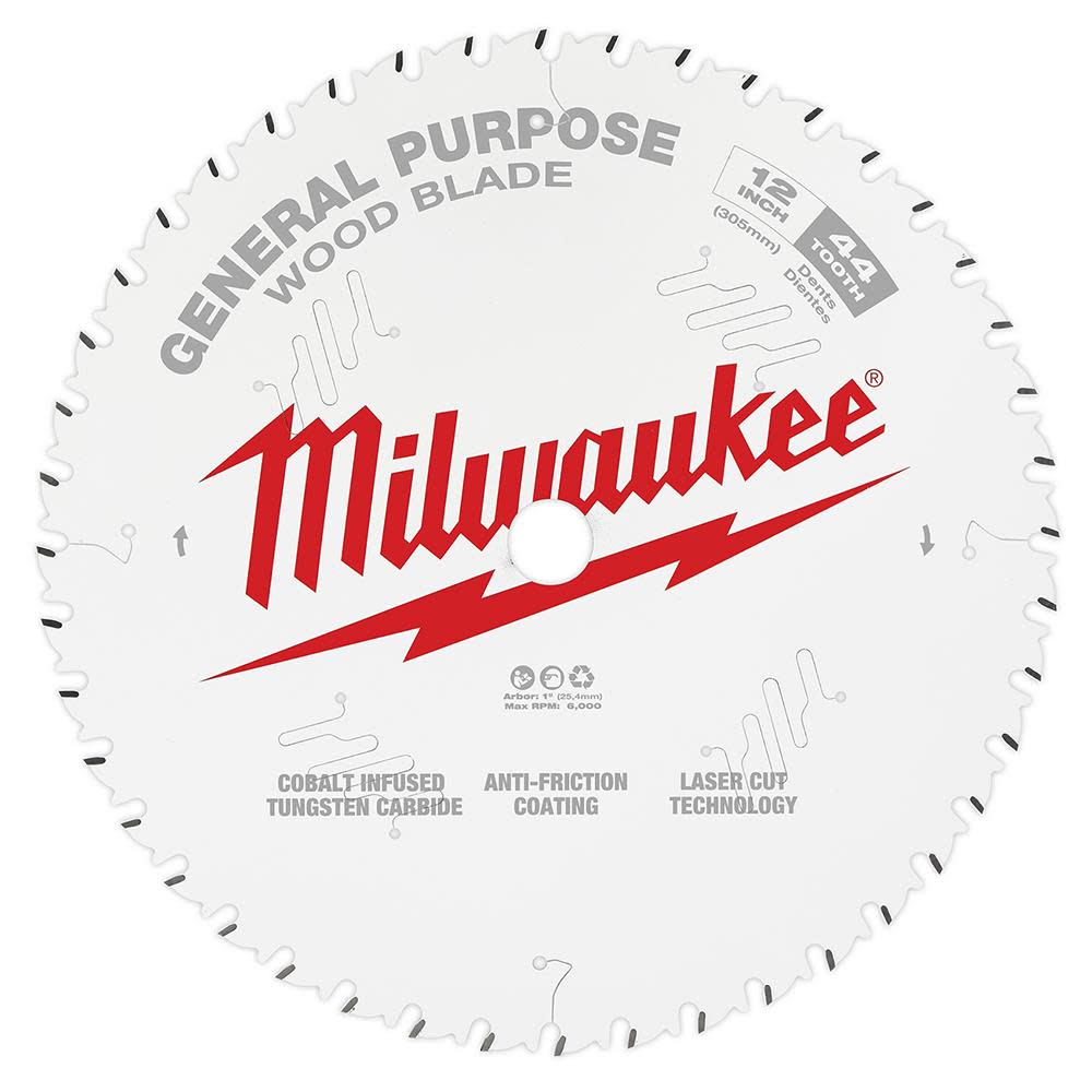 Milwaukee 12 in. 44T General Purpose Circular Saw Blade - Flockneti