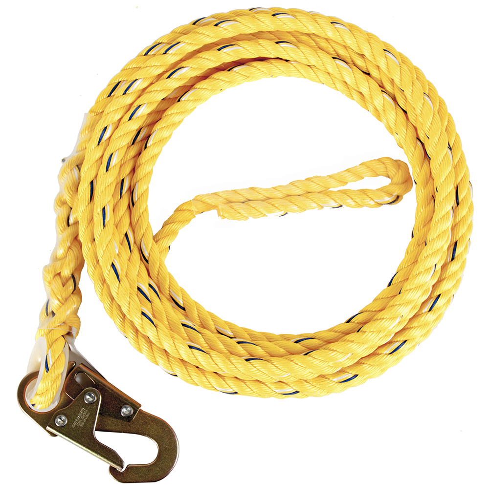 Guardian Fall Protection 5/8 In. x 50 Ft. Standard Poly Steel Rope with Snaphook End - Flockneti