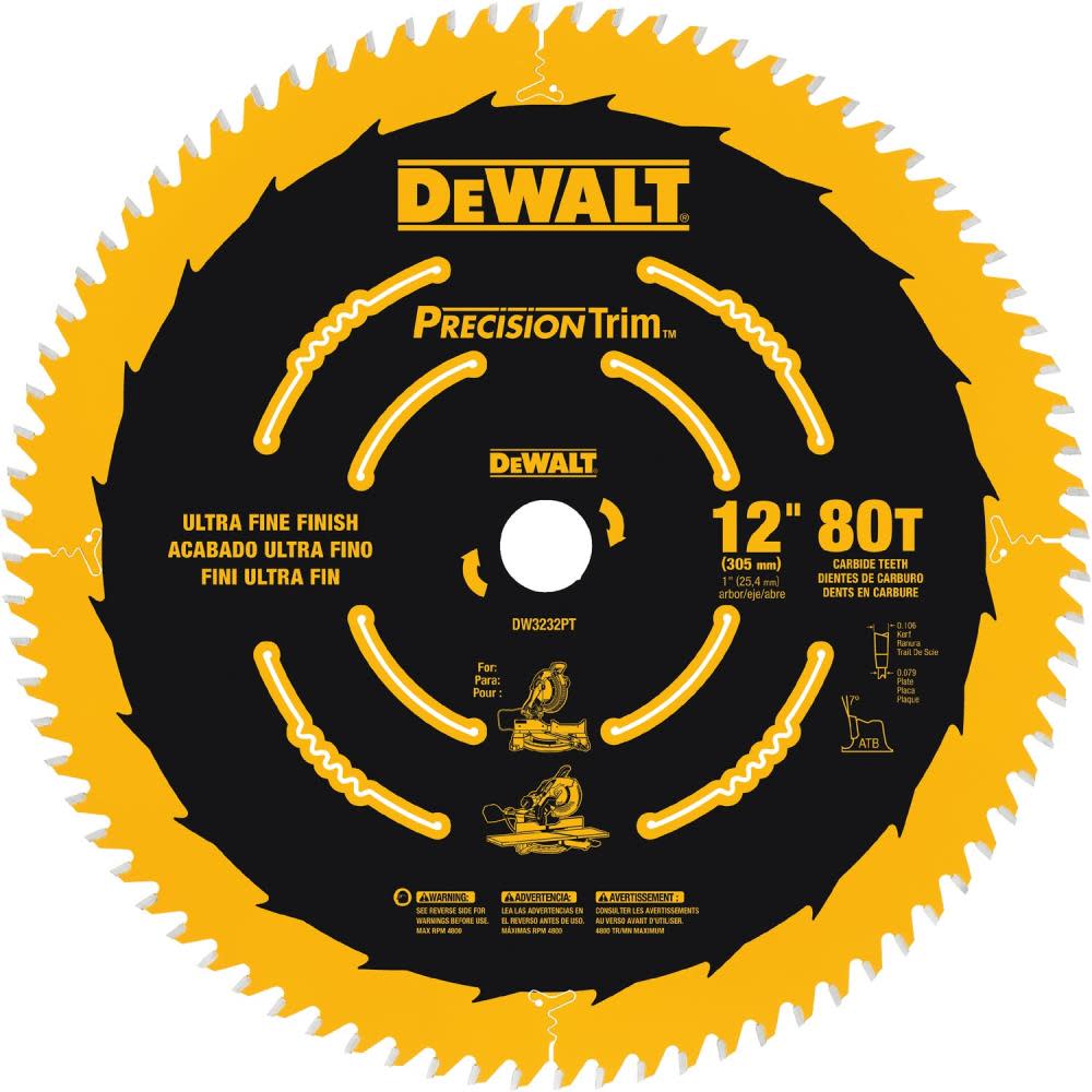 DEWALT 12-in 80T Fine Crosscutting Saw Blade - Flockneti