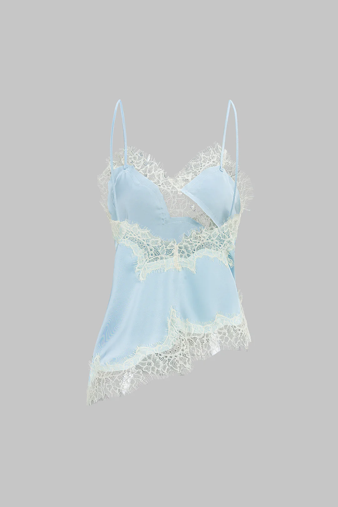 Patchwork Lace Asymmetrical Cami Top - Flockneti