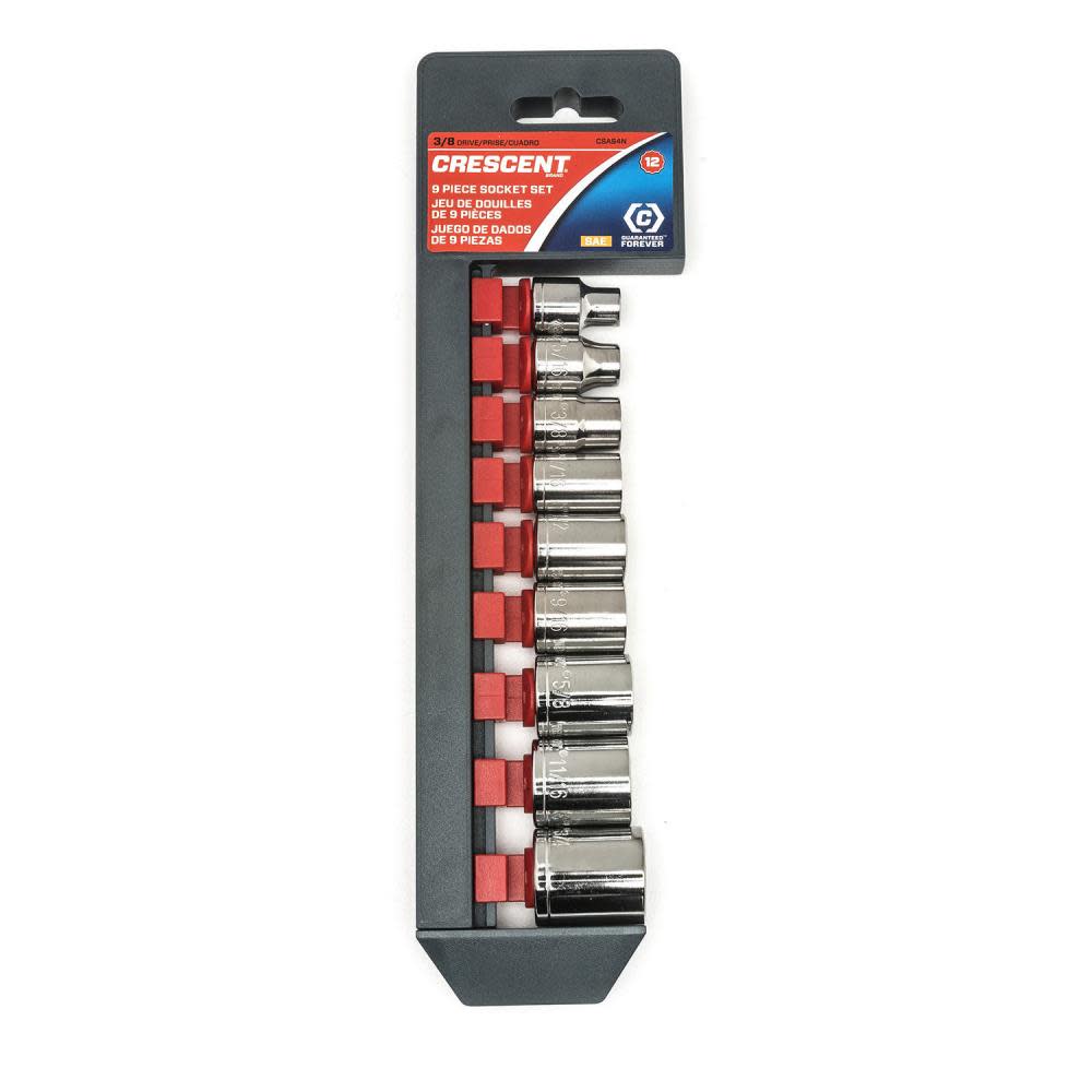 Crescent 9 pc 3/8 Drive 12 Point Standard SAE Socket Set” - Flockneti