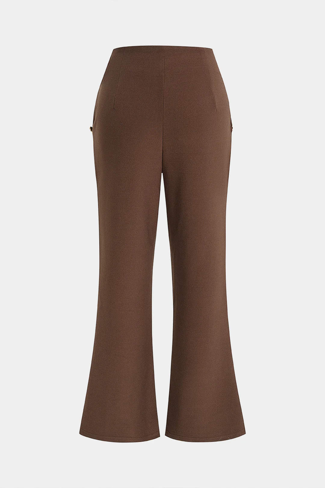 High Waist Button Flared Pants - Flockneti