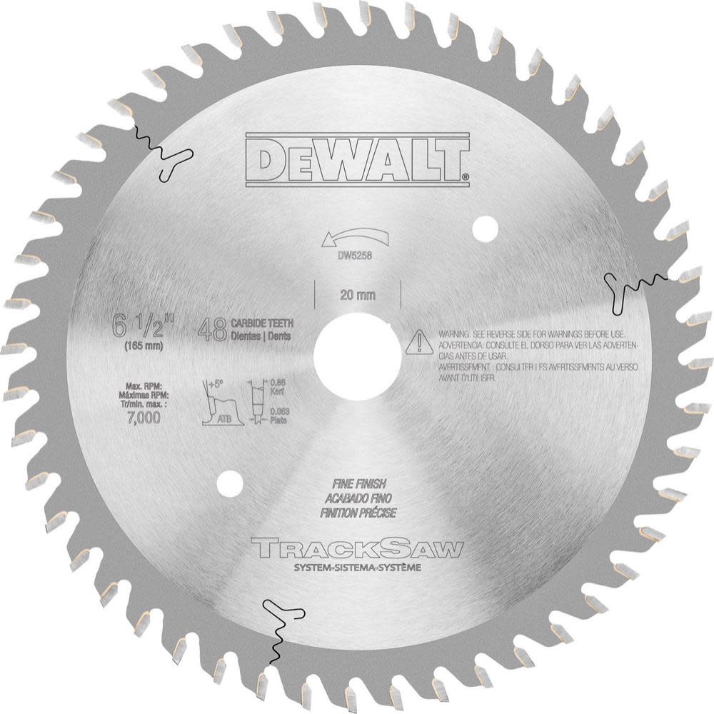 DEWALT Precision-Ground Woodworking Blade for TrackSaw System – 48T - Flockneti
