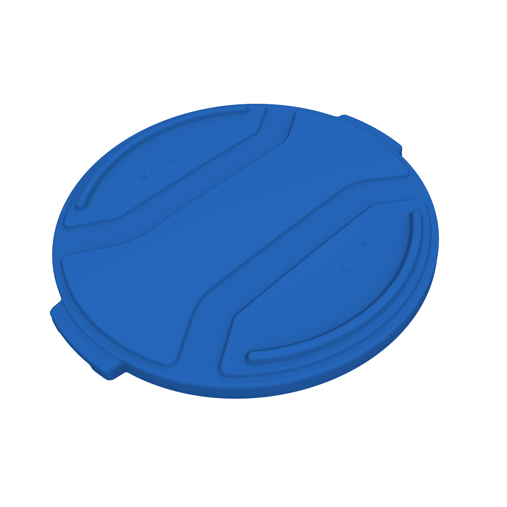 Toter 55 Gallon Round Trash Can Lid Blue - Flockneti